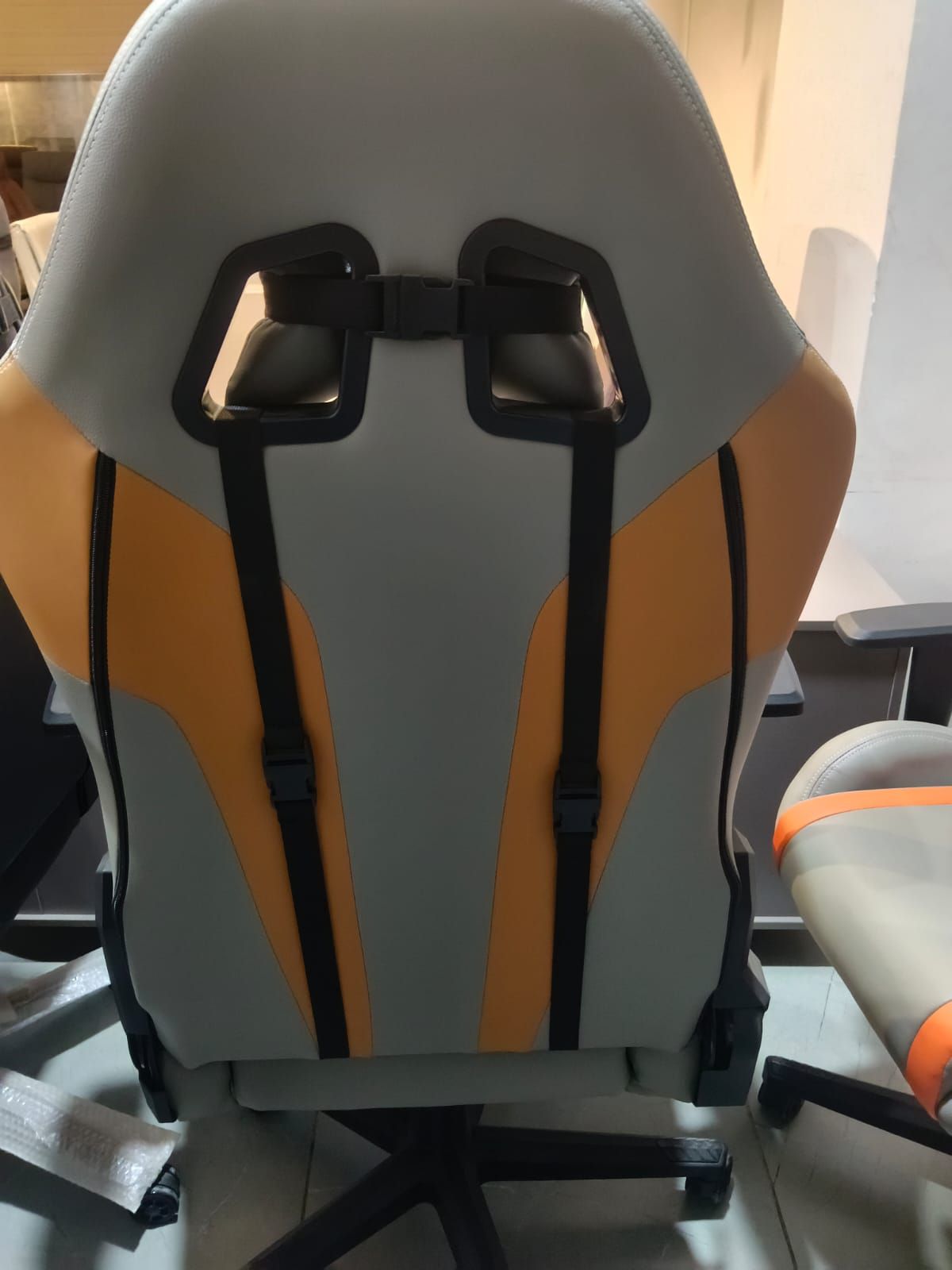 Gaming chair — grey & orange